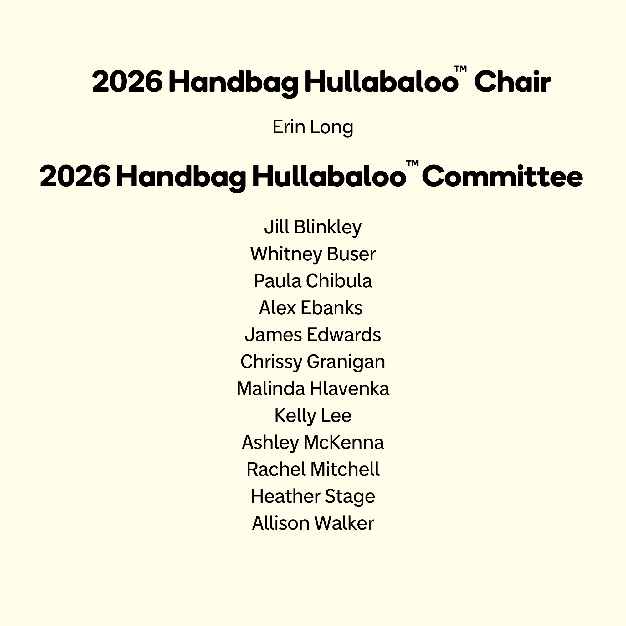 Handbag Chair and Committee