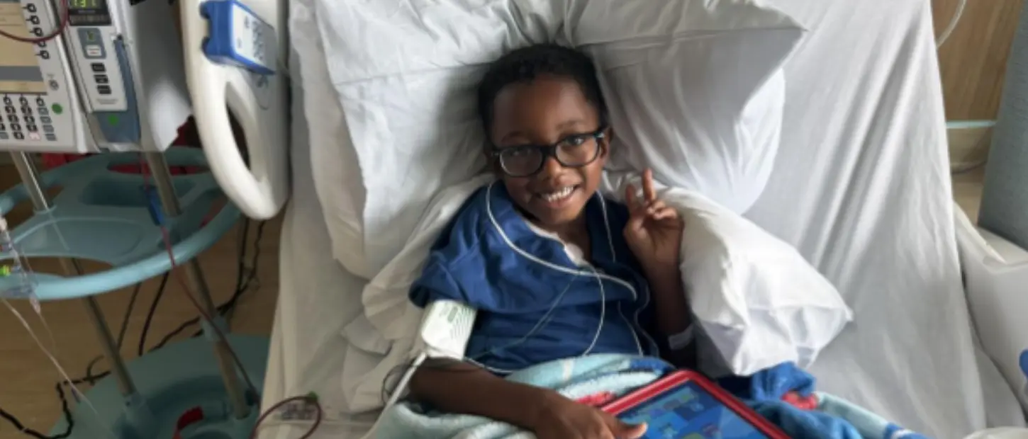 boy in hospital bed