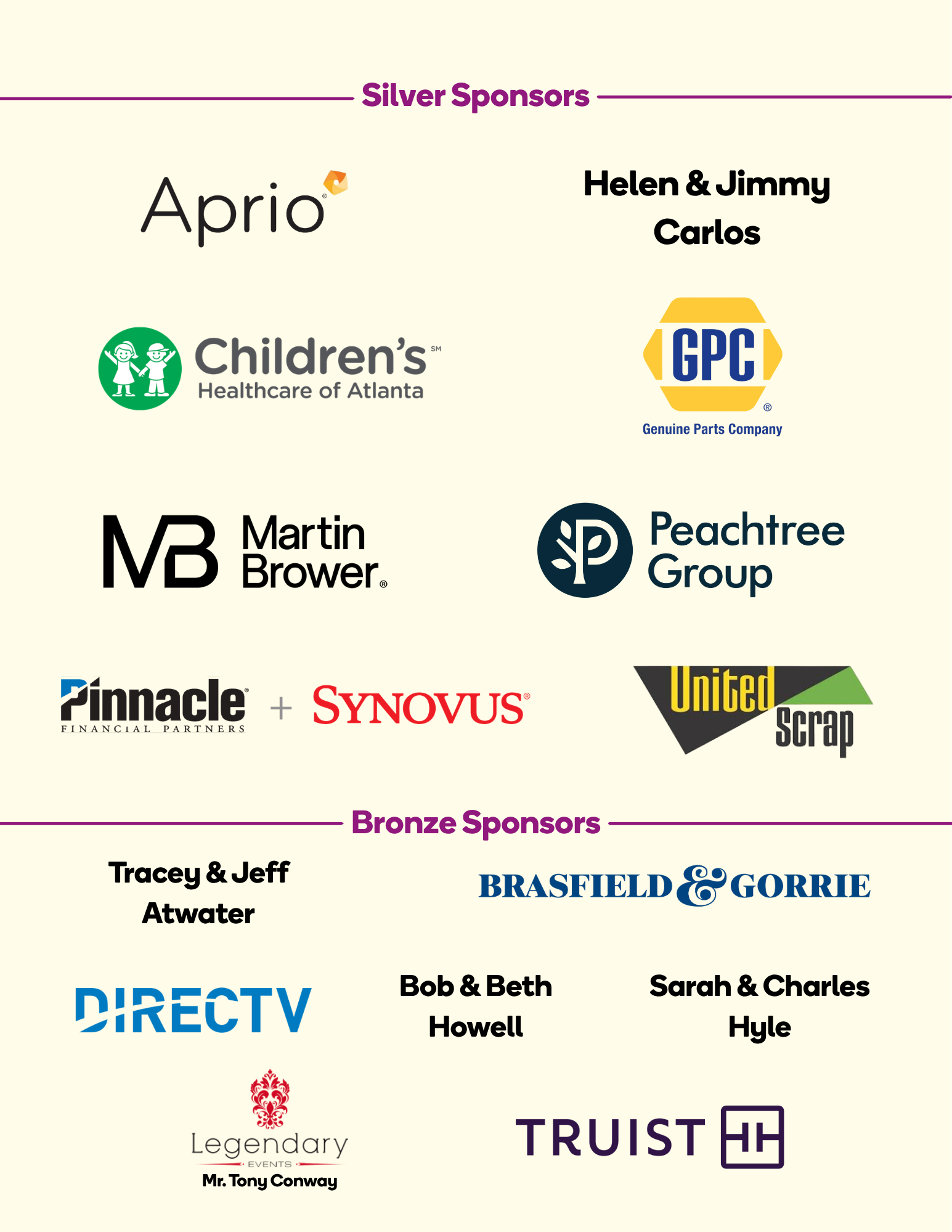 Gather with Heart sponsors